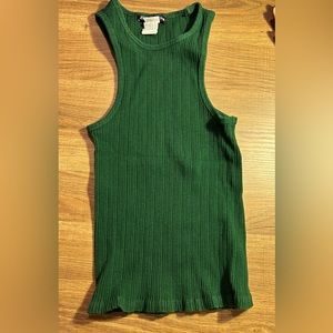 Green zara tank top, ribbed, size xs
